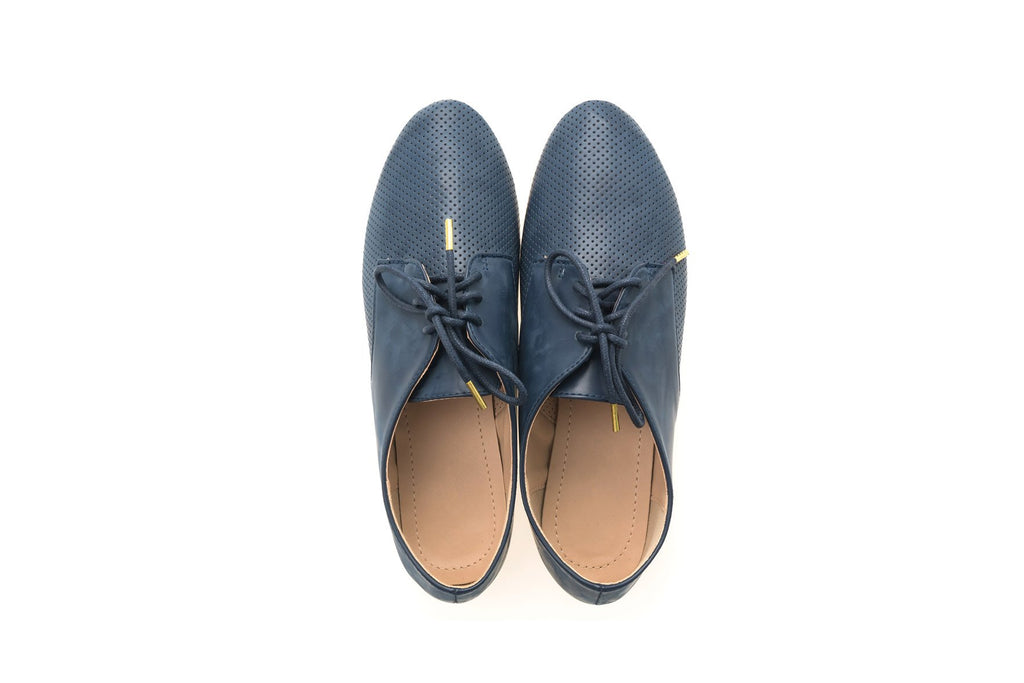 Blue lovely shoes made of high quality leather